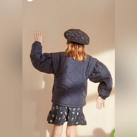 Navy Blue Kids Quilted Jacket by boutique label, The New Society - Picture 4 of 6